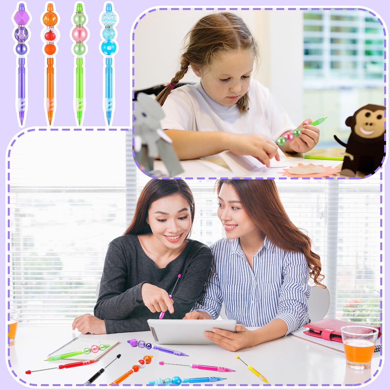32 Pcs Beadable Mechanical Pencil Back to Pens Mini Drawing Beadable Pencil P…