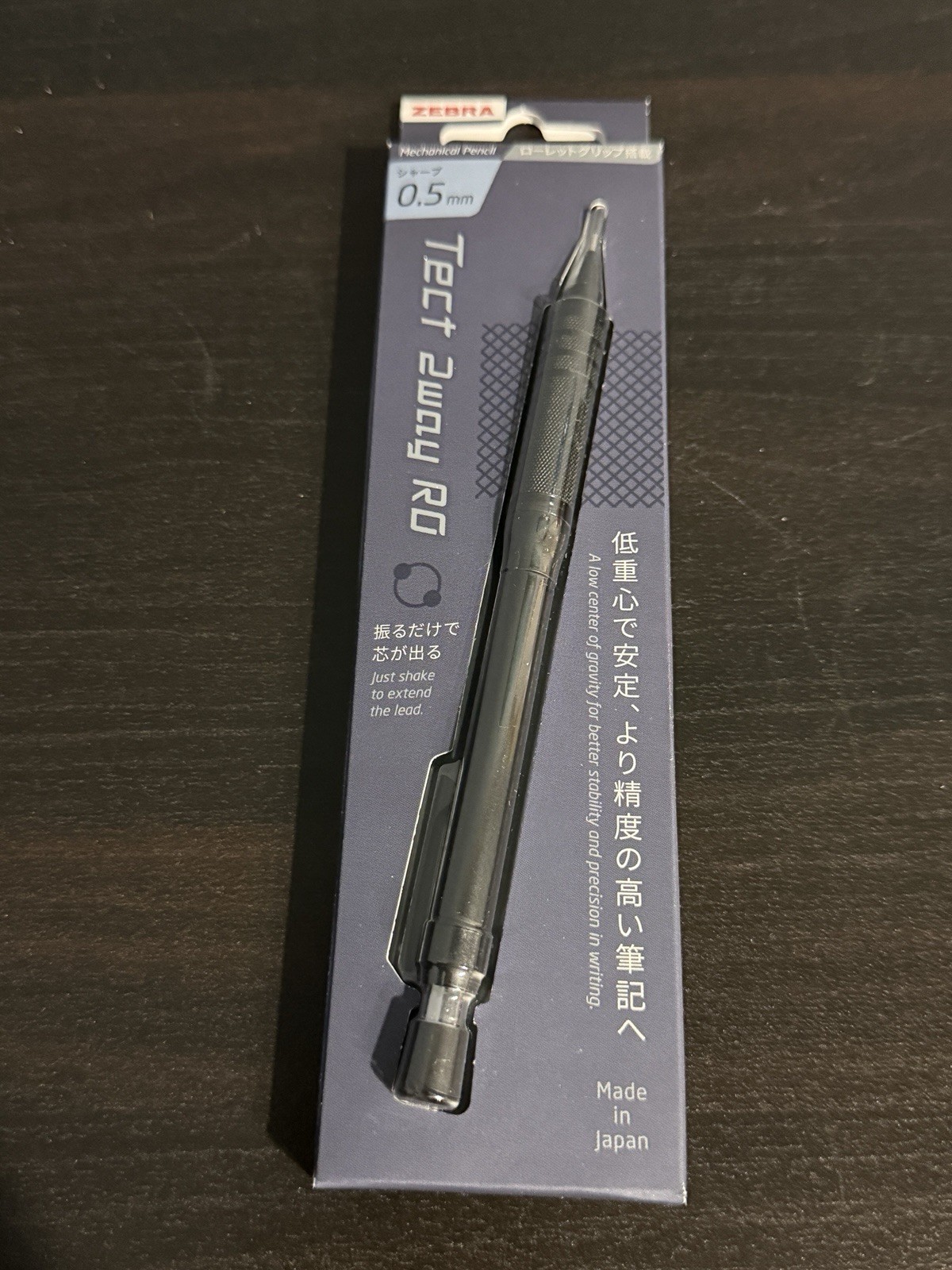 Zebra Mechanical Pencil Tect Two-Way RO Dark Black Shake To Advance Lead Fancy