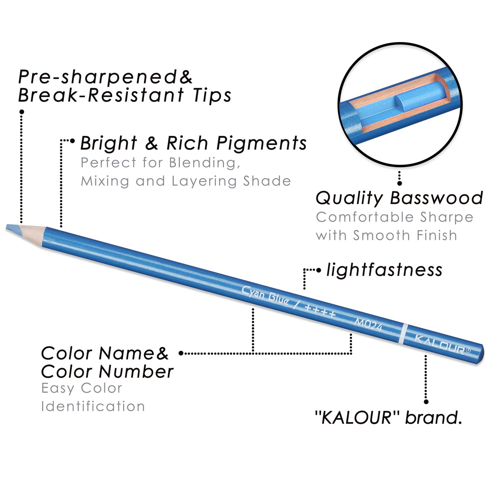 KALOUR 72 Piece Metallic Colored Pencils, 72 Count (Pack of 1), Multicolor