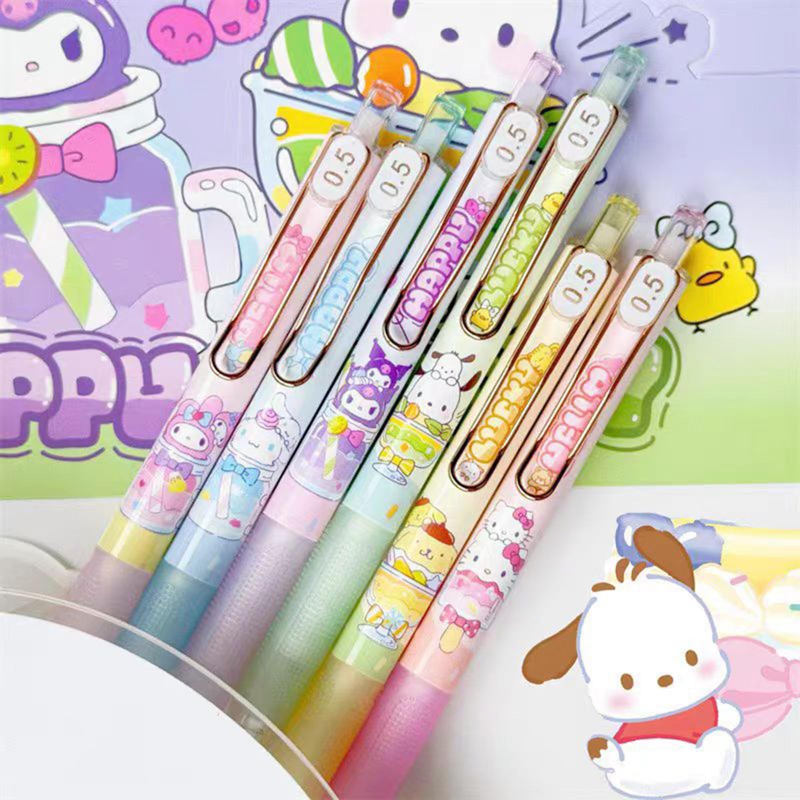 6 Pcs Mechanical Pencils with 5 Pcs Retractable Eraser, Cute Eraser Pencil, C…