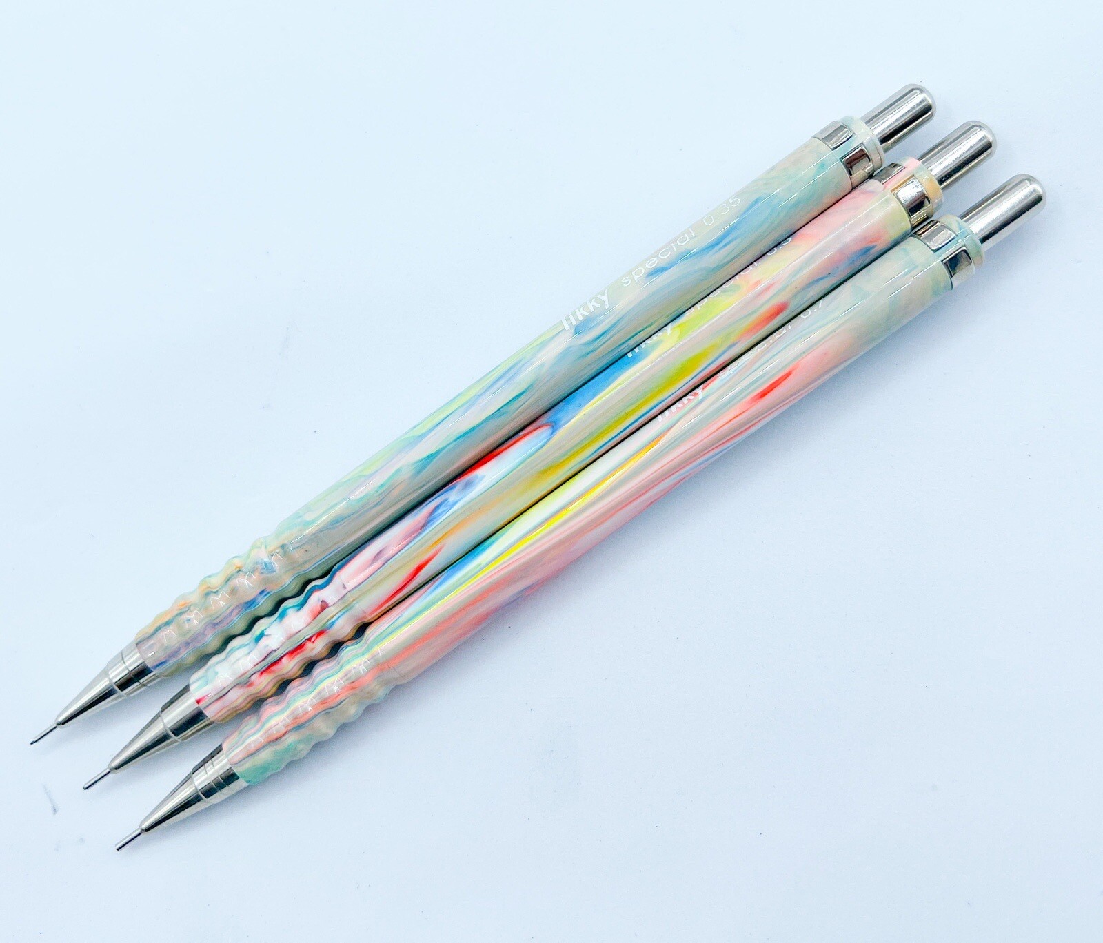 NOS rotring 3pcs tikky Special Mechanical Pencil Marble Rainbow 0.3 0.5 0.7