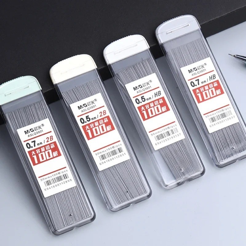 100pcs Box 0.7 HB Black Mechanical Pencil Lead Refills Tube Case US