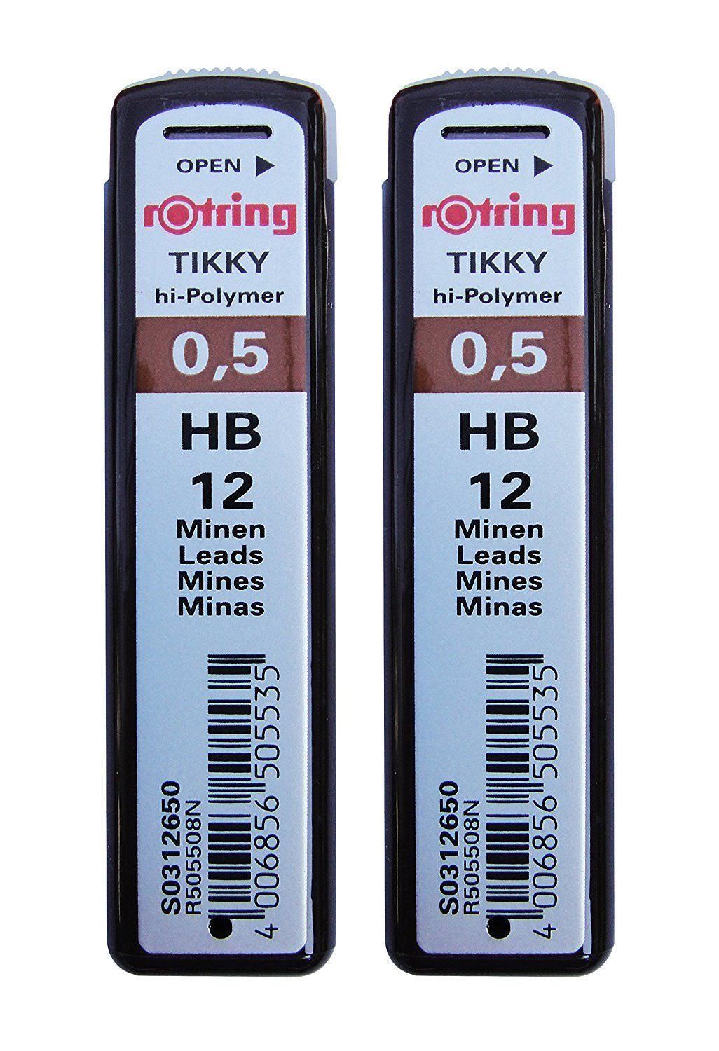 Rotring 0.5 Hb Hi- Polymer Lead Each Tube Contains 12 Lead S0312650 2 Tubes