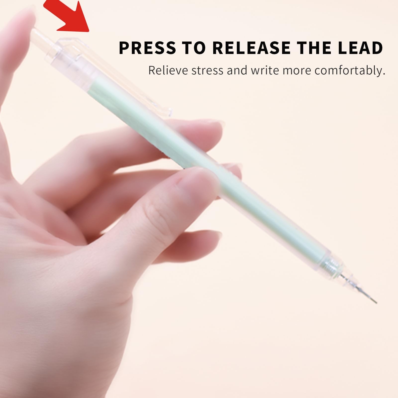 12 PCS 0.7mm Cute Pastel Mechanical Pencil Set with 1 Erasers 1 Tube HB Lead