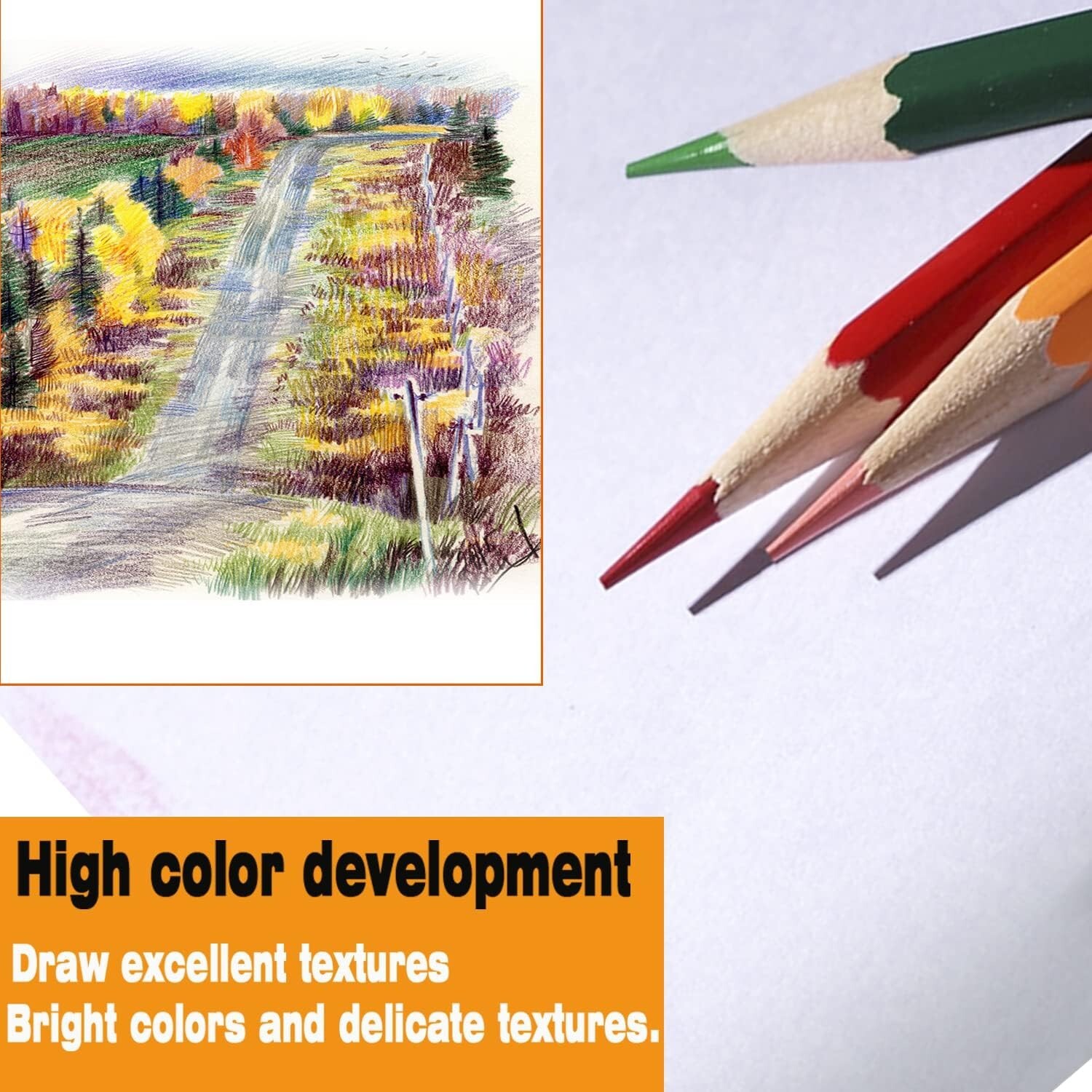 Premium 36-Color Pencil Set for Artists – Soft Core Pencils for Sketching, Drawi