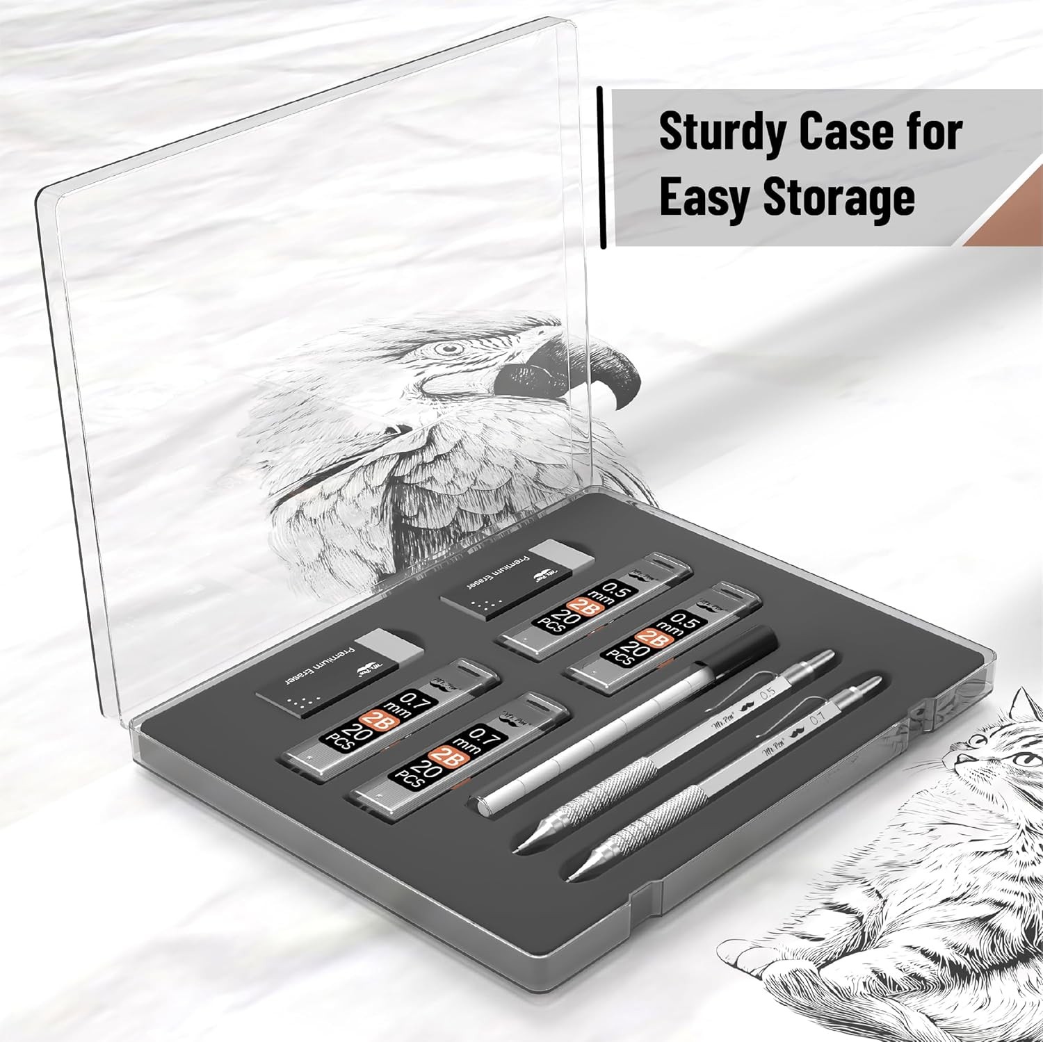 Mr. Pen Metal Mechanical Pencil Set, 0.5 & 0.7mm