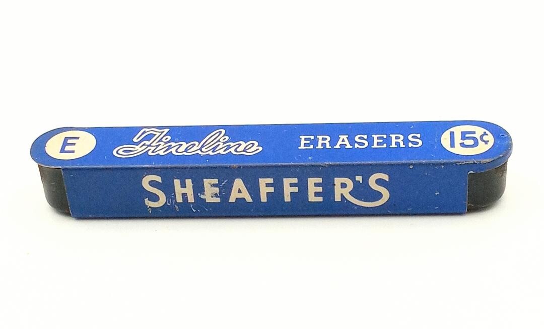 Vintage SHEAFFER Fineline E Mechanical Pencil Erasers in Original Metal Tin USA