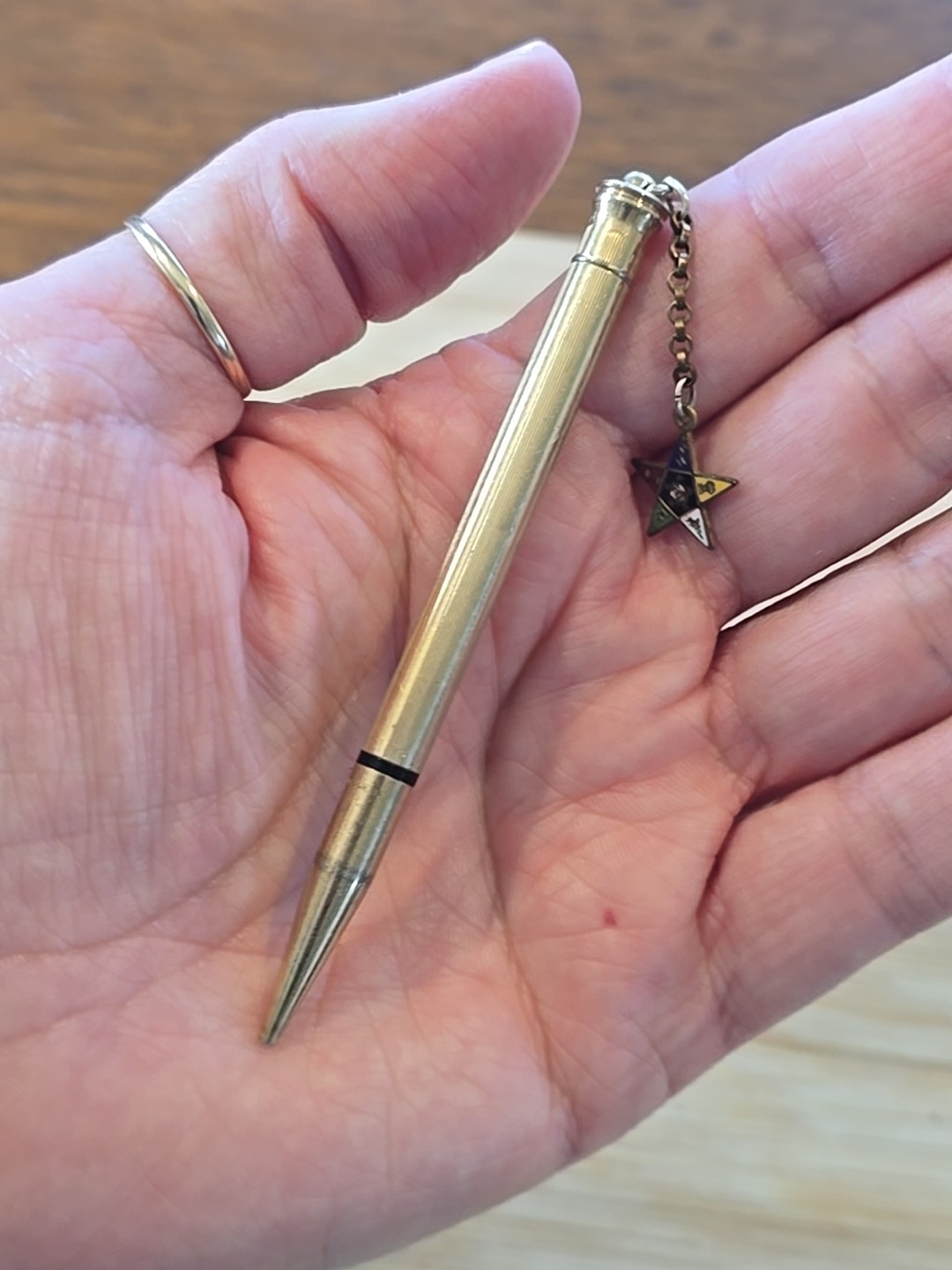 ATQ OES Dance Card Watch Fob Mechanical Pencil RGP Masonic Order Eastern Star