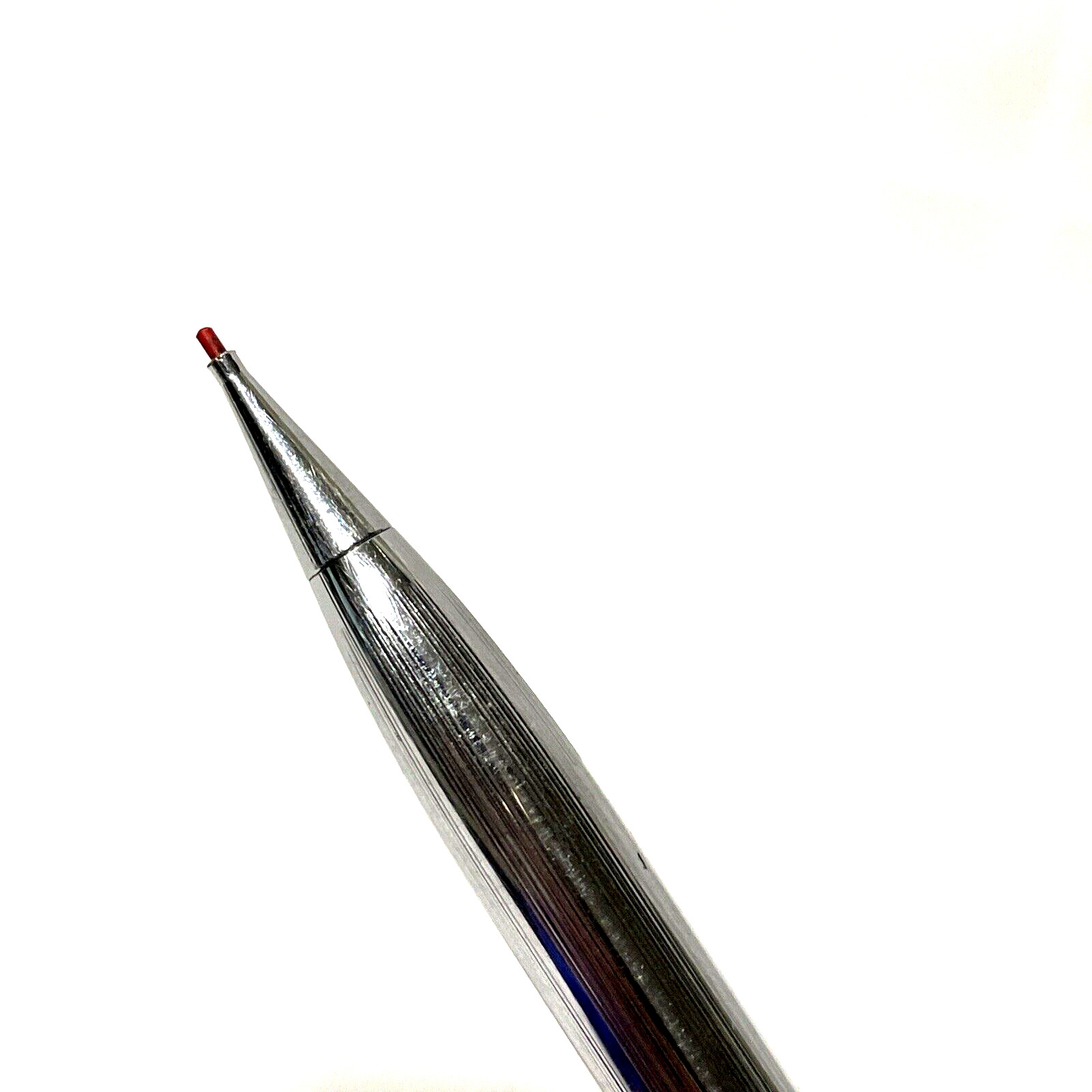 Vintage Sheaffer Ribbed Chrome White Dot Mechanical Pencil w/Red Lead
