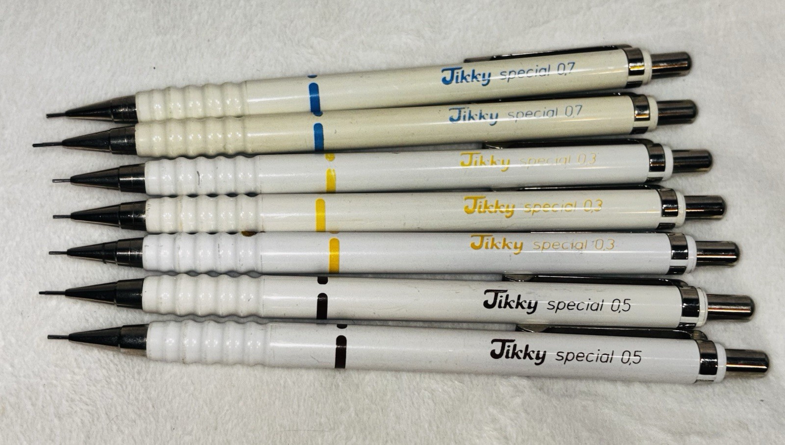 Vintage rOtring Tikky Special Mechanical Pencils-Set of 7 – .03, .05, .07mm Wavy