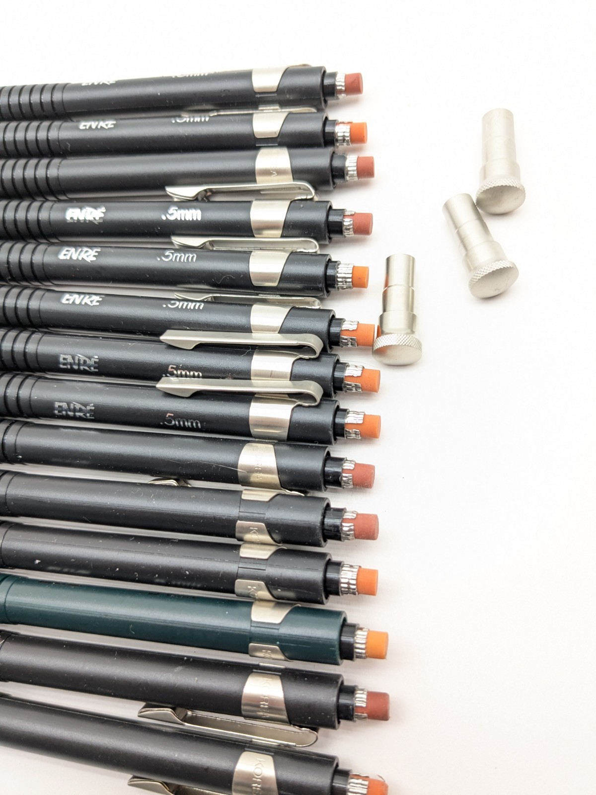 VTG ENRE Mechanical Pencil Ma – .5mm,.7mm Black/Silver Heavy Duty Lot Of 17