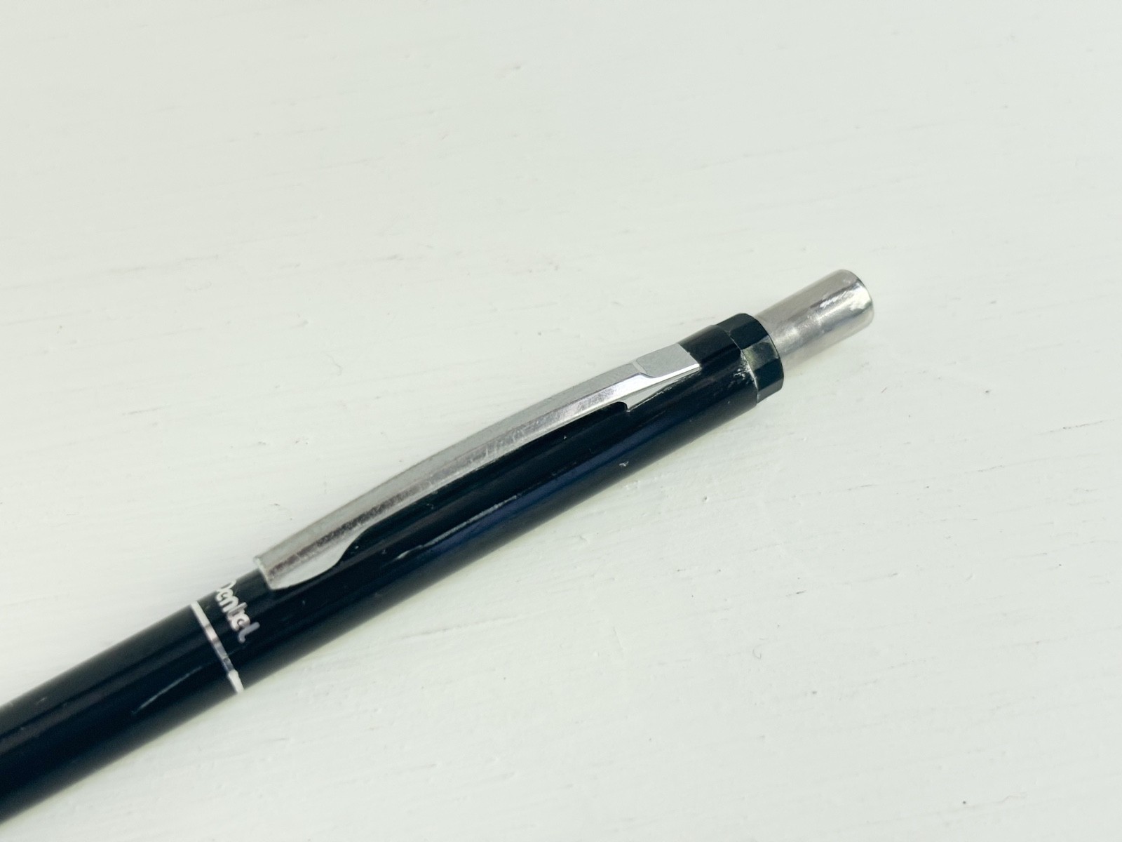 Pentel Japan Vintage 1980s Metal Barrel Mechanical Pencil Chrome Details .5mm