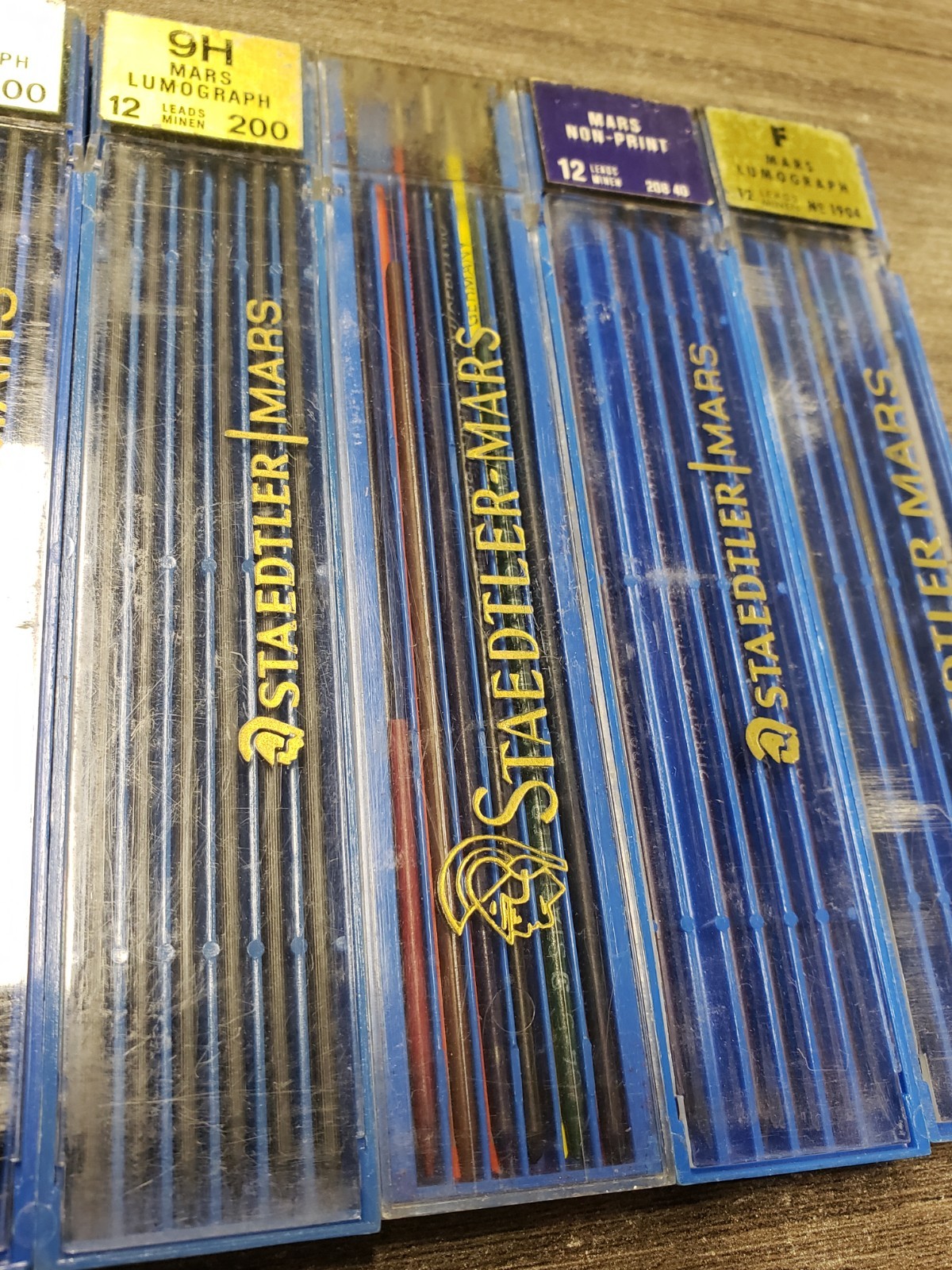 Lot of 10 Staedtler Mars Lumograph Mechanical Pencil Leads 2H 3H 4H 5H 6H 9H F