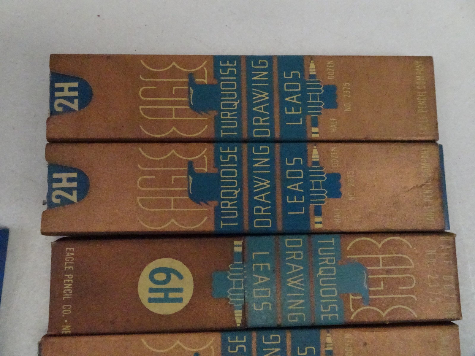 Eagle Drafting Pencil Leads Turquoise Red Graphite 4H 3H 2H 14 boxes Vintage