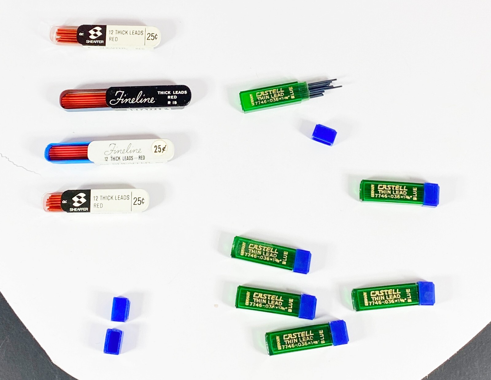 Sheaffer Fineline Thin Red R R15 Castell Thin Lead Blue lot of 10 Pencil