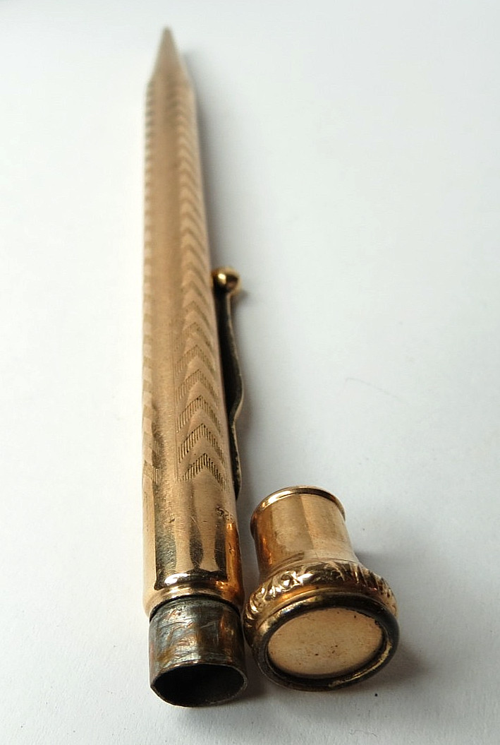 ANTIQUE WEBSTER YELLOW 12K GOLD FILLED MECHANICAL PEN PENCIL