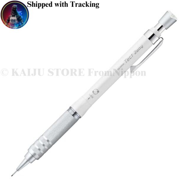 Zebra Techo 2Way RO 0.5mm Mechanical Pencil Metal White Knurled P-MA141-MW