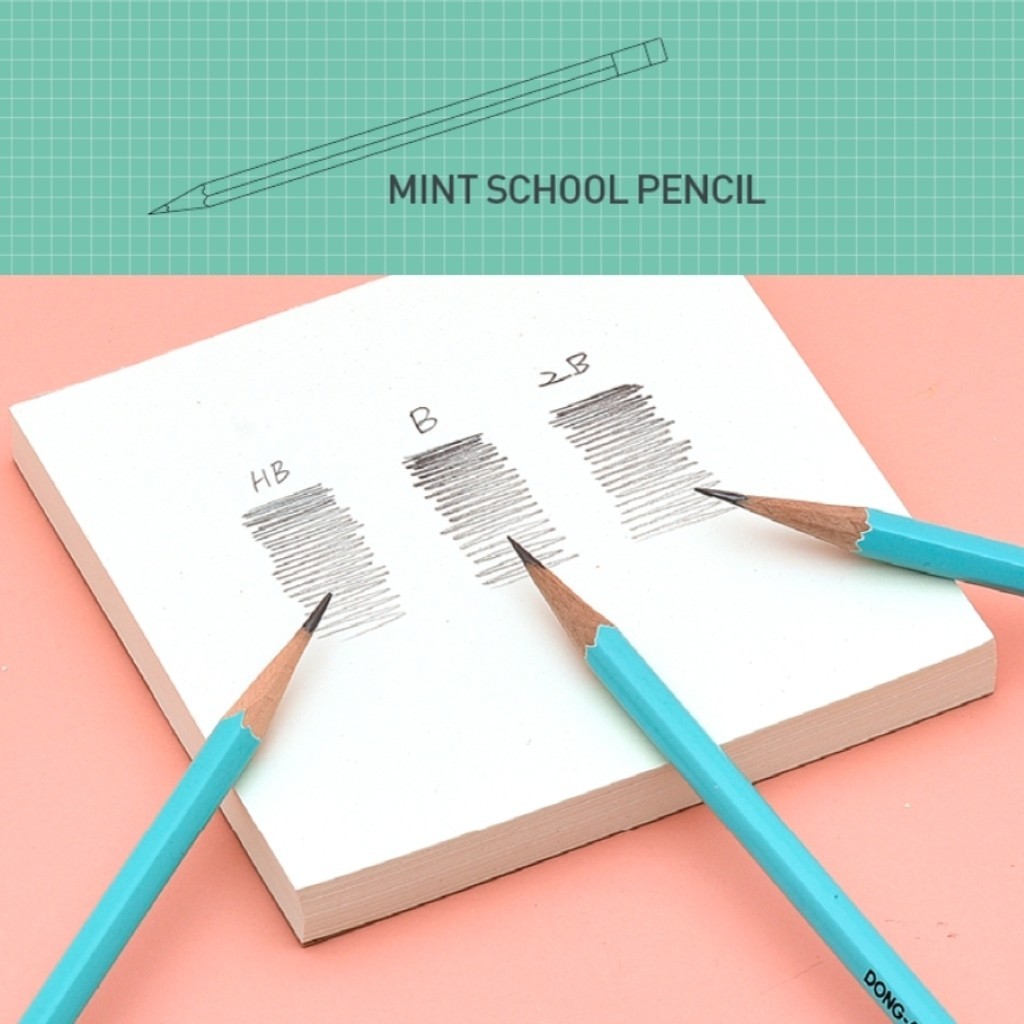 School Pencil 2B Mint 24 Pcs (12×2 Pack) Made in Korea Student Writing Drawing