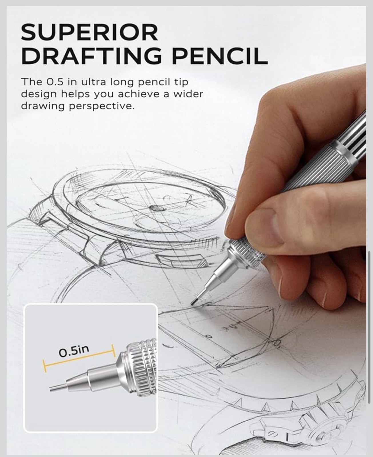 0.5Mm Mechanical Pencil with Metal Gift Case, 1Pcs Metal Mechanical Pencil-New