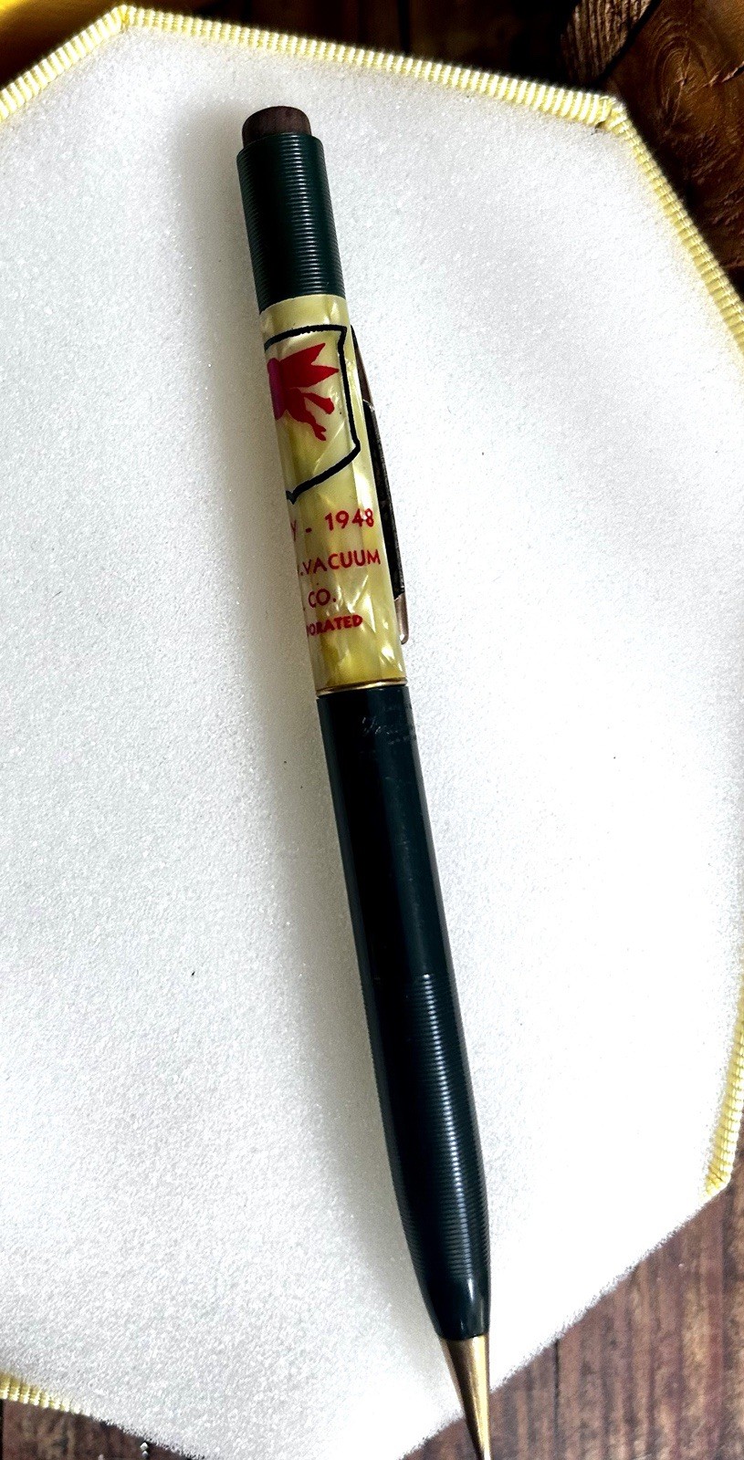 Vintage Safety Oil CO. Sheaffer Pearl + Forest Green Mechanical Pencil