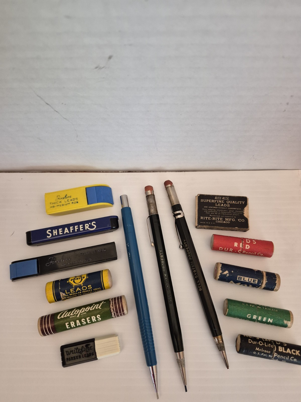 Vintage Lot Of Mechanical Pencils, Shaffer Replacement Lead And Erasers