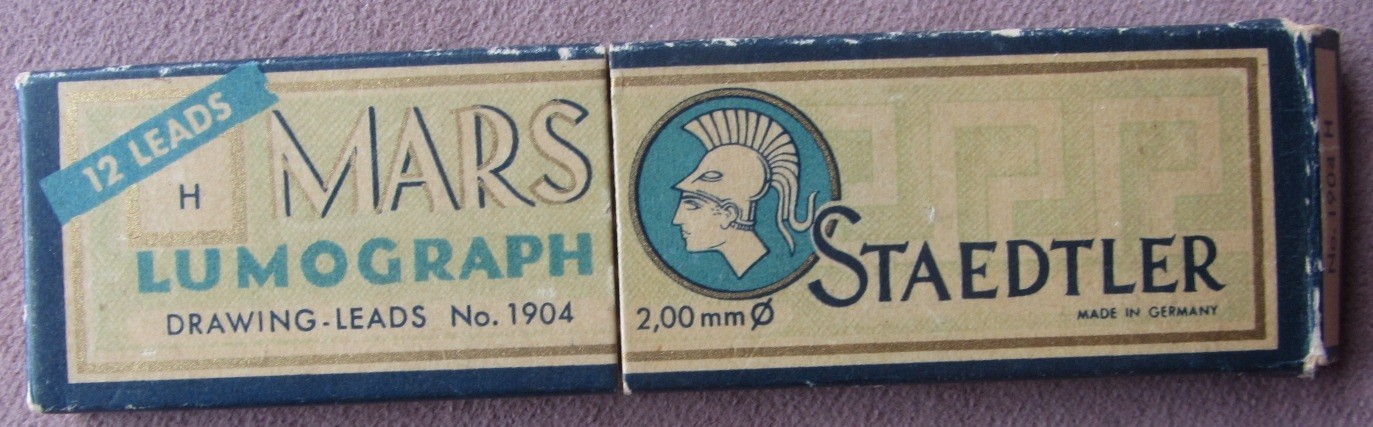 1930s Staedtler Mars Lumograph Drawing Leads No 1904 H 2.0 mm Germany Graphite
