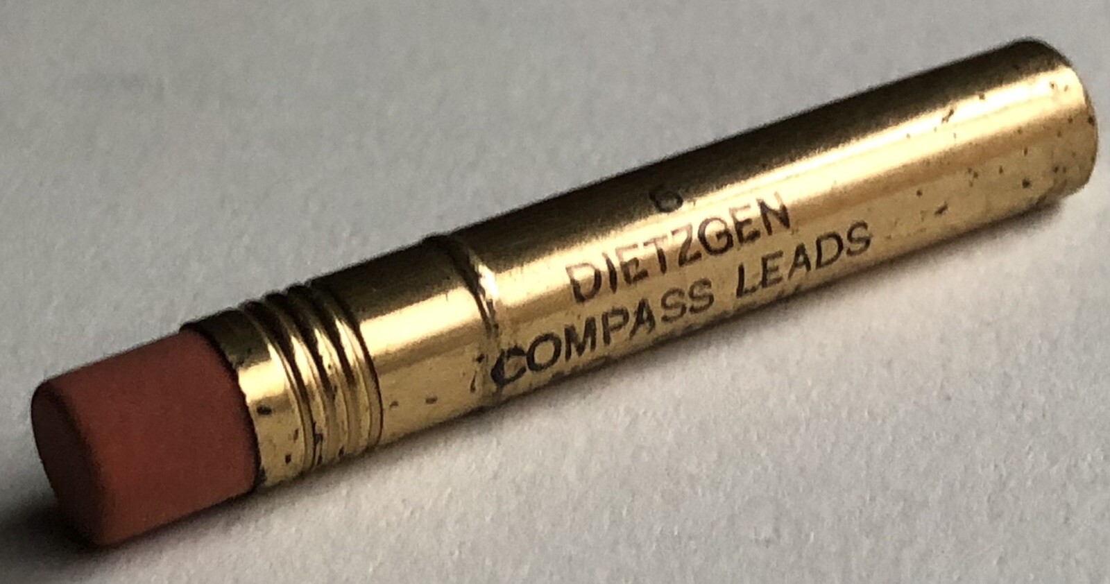 Vintage DIETZGEN 2mm Compass Lead Chisel Pointed 6pk Metal Tube Eraser USA
