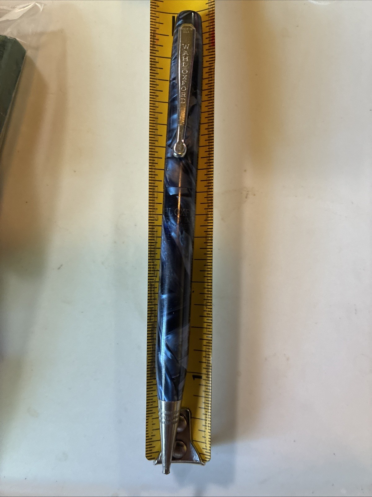 Wahl Eversharp Oxford Blue & Black Celluloid Vintage Pencil As Found