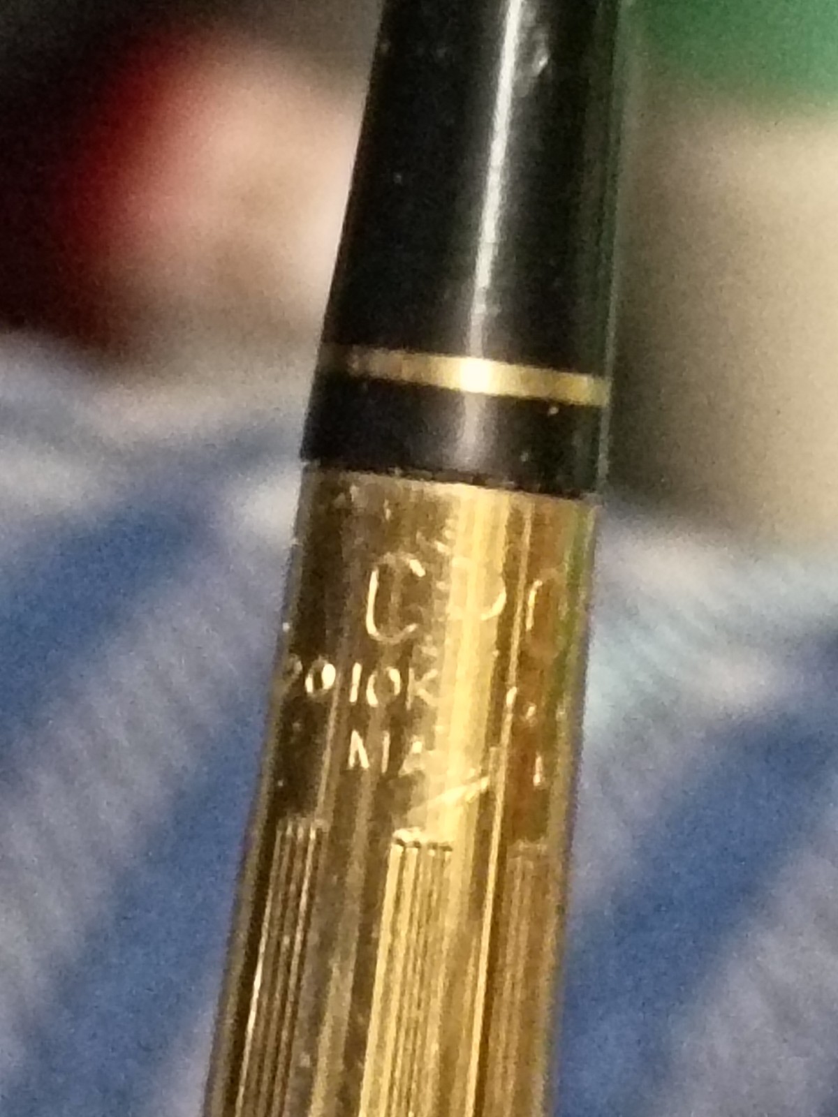 Vintage Cross 1/20 10KT Gold Filled GF Pencil & Pen Set W/ Marble Base/Stand