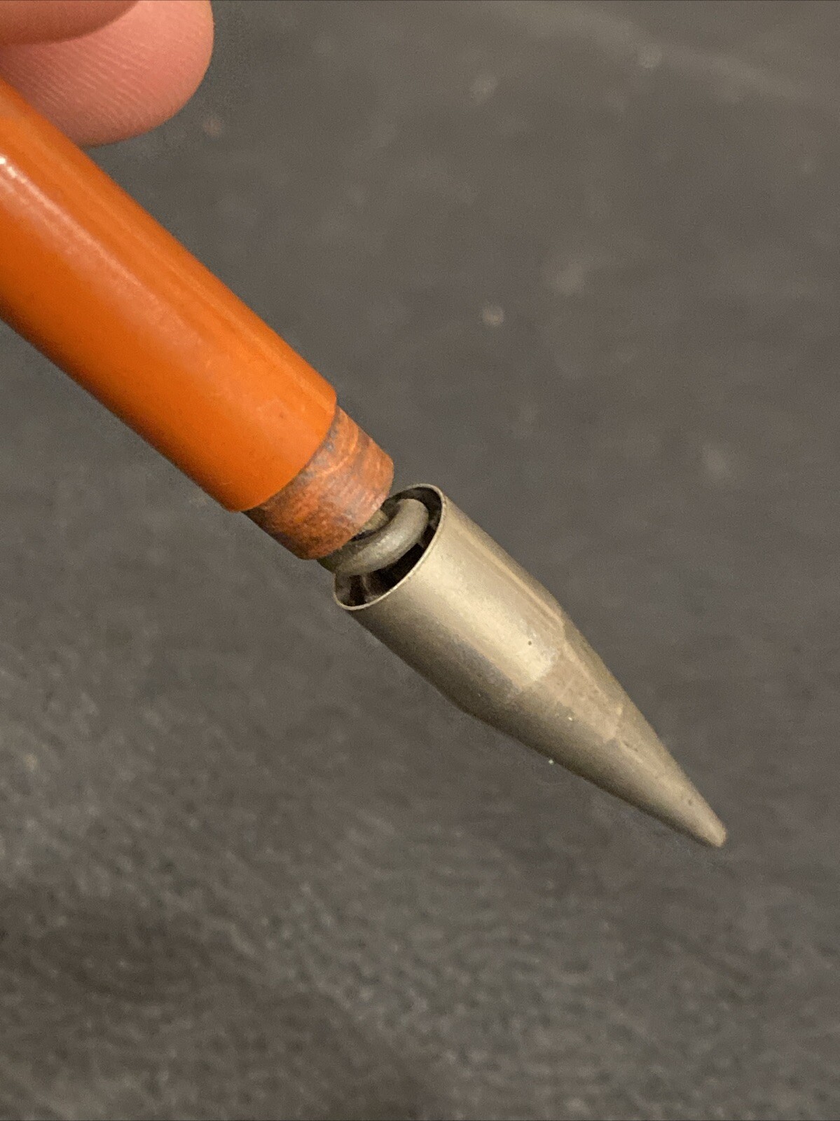 VTG Blue and Silver Welsh Mfg Co Working Mechanical Pencil Antique ORANGE AS IS*