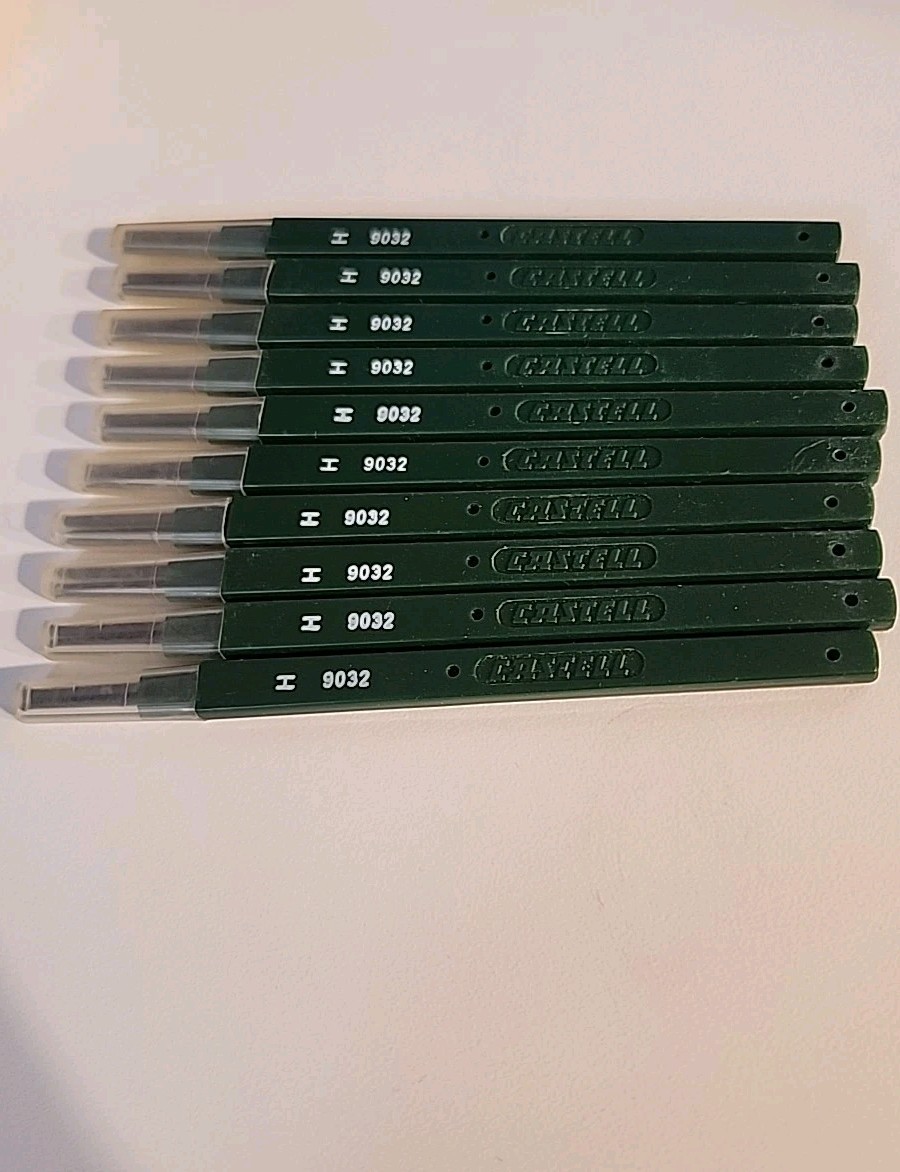 VTG Lot of 10 A.W. Faber Castell 9032 H Drawing Leads