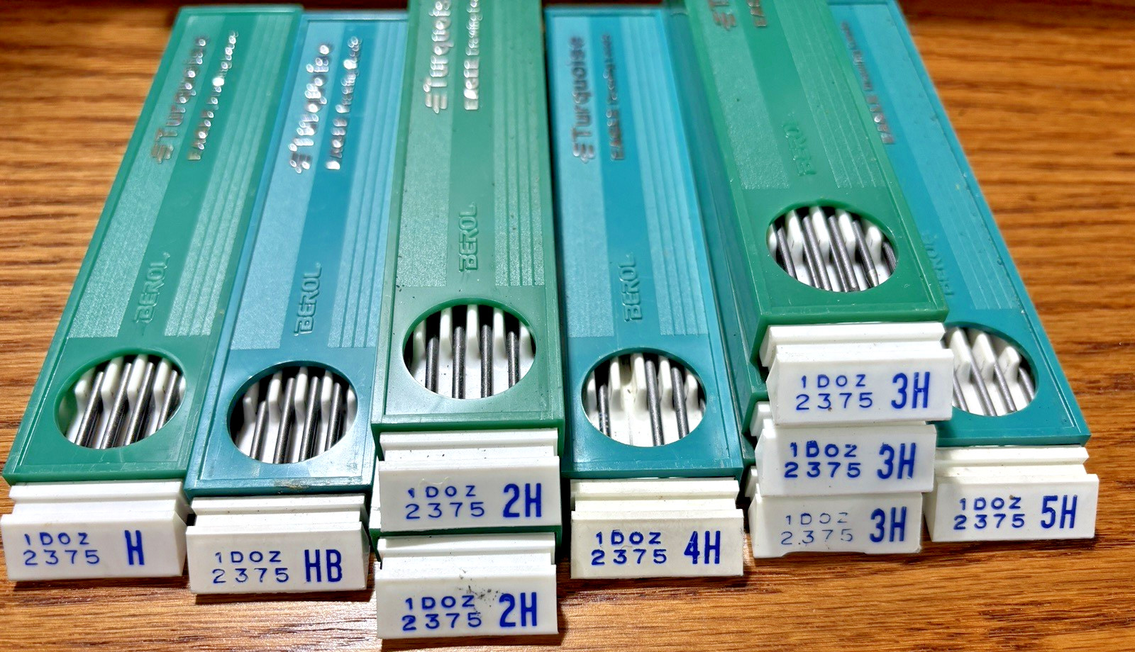 Vtg Berol Eagle Turquoise Drawing Leads H HB 2H 3H 4H 5H