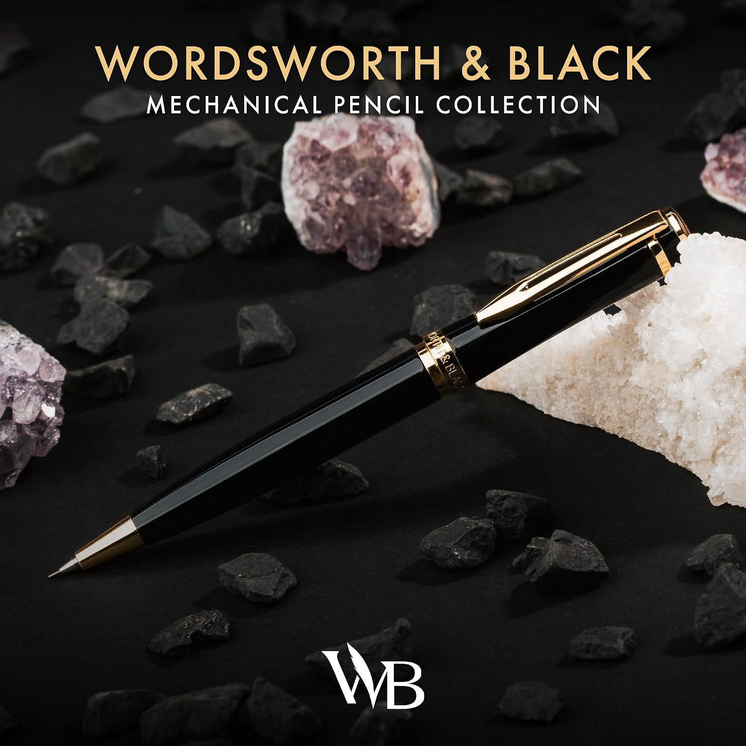 Wordsworth and Black Mechanical Pencil Graphite Lead- Stunning Luxury Metal Penc