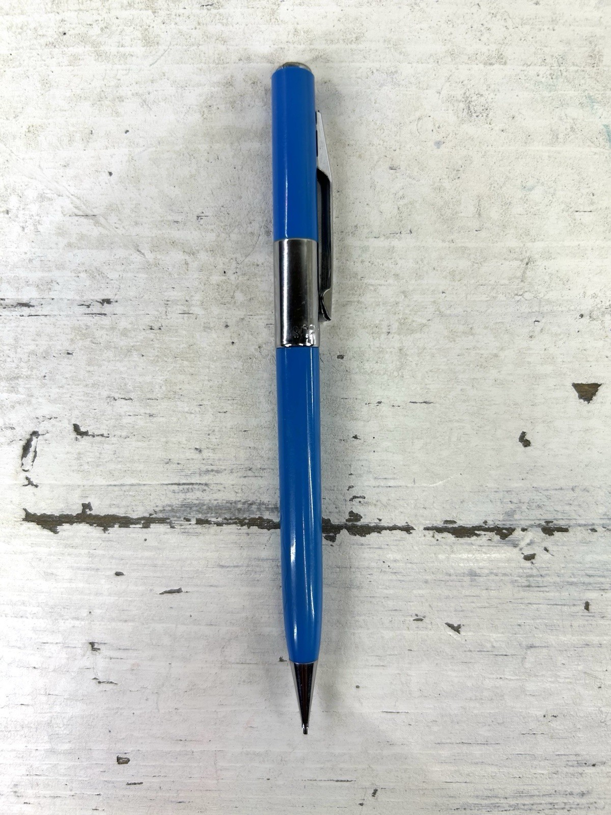 Vintage SCRIPTO Mechanical Pencil Korea Blue w Chrome 1970’s