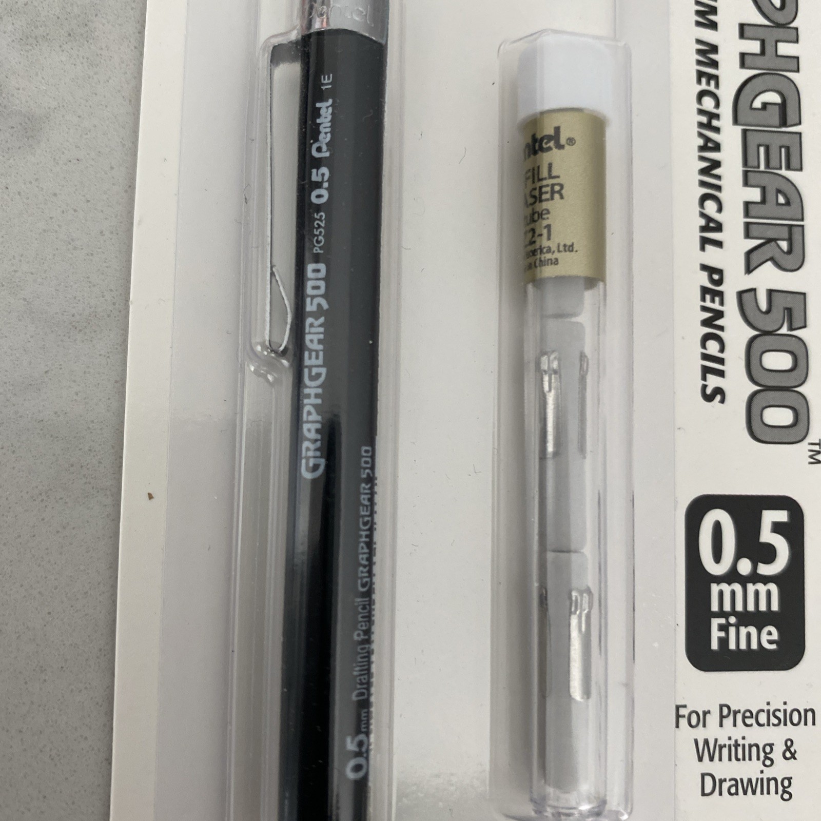 2 X Pentel Graphgear 500 PG525 & 1000 PG1015 0.5mm Mechanical Pencil NIB