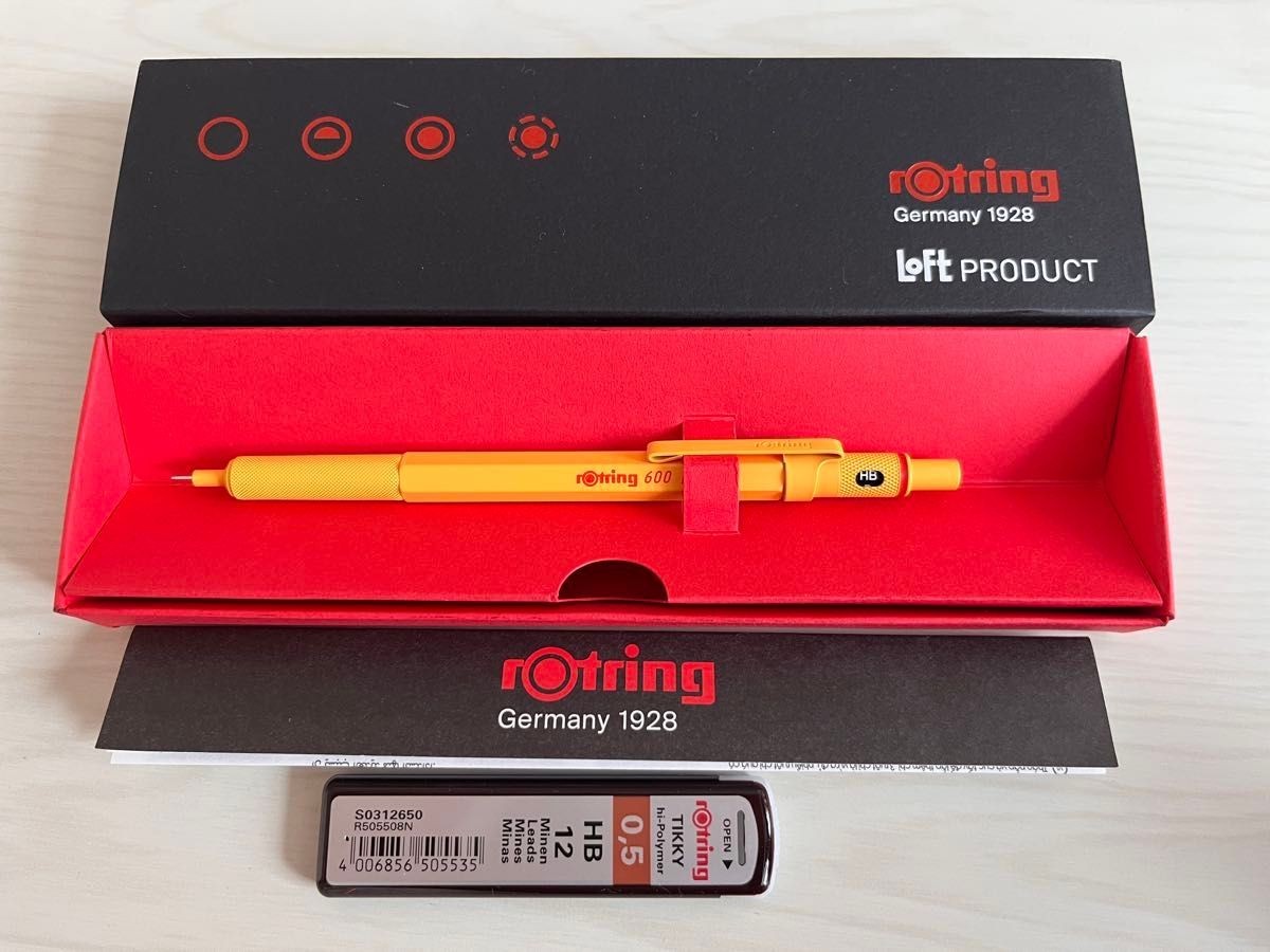 Rotring 600 Loft Limited Color Yellow Mechanical Pencil 0.5 mm With Box New