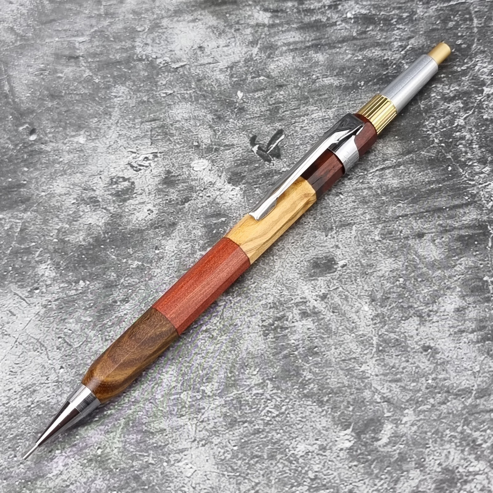 Hand Crafted Pentel PG5 Mechanical Pencil with Octagonal Wood Barrel
