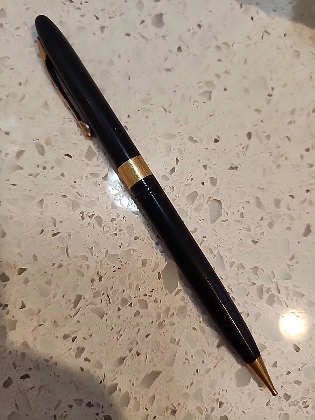 Vintage Sheaffer Mechanical Pencil Black With Gold Trim