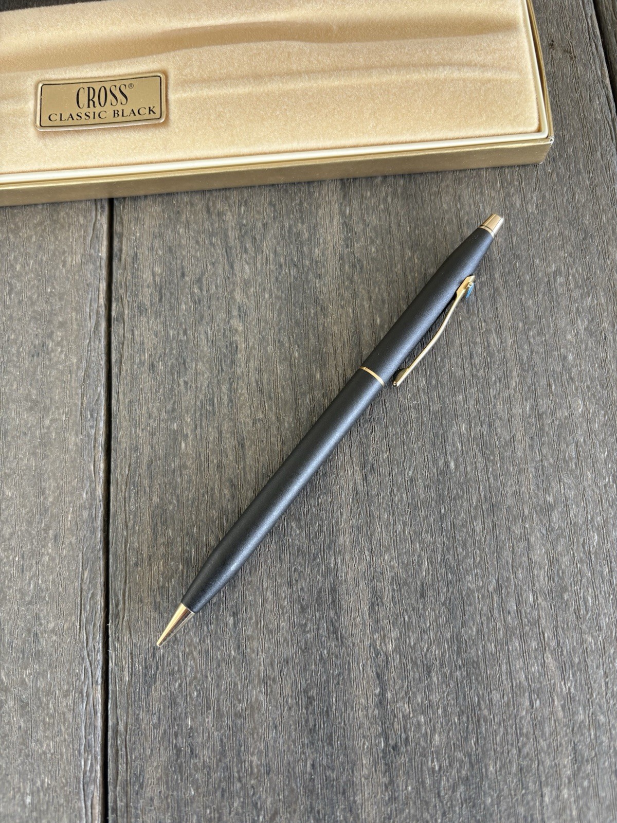 Cross Classic Black 2503 Carrier Advertising (stick on) Pencil In Box NOS 1982