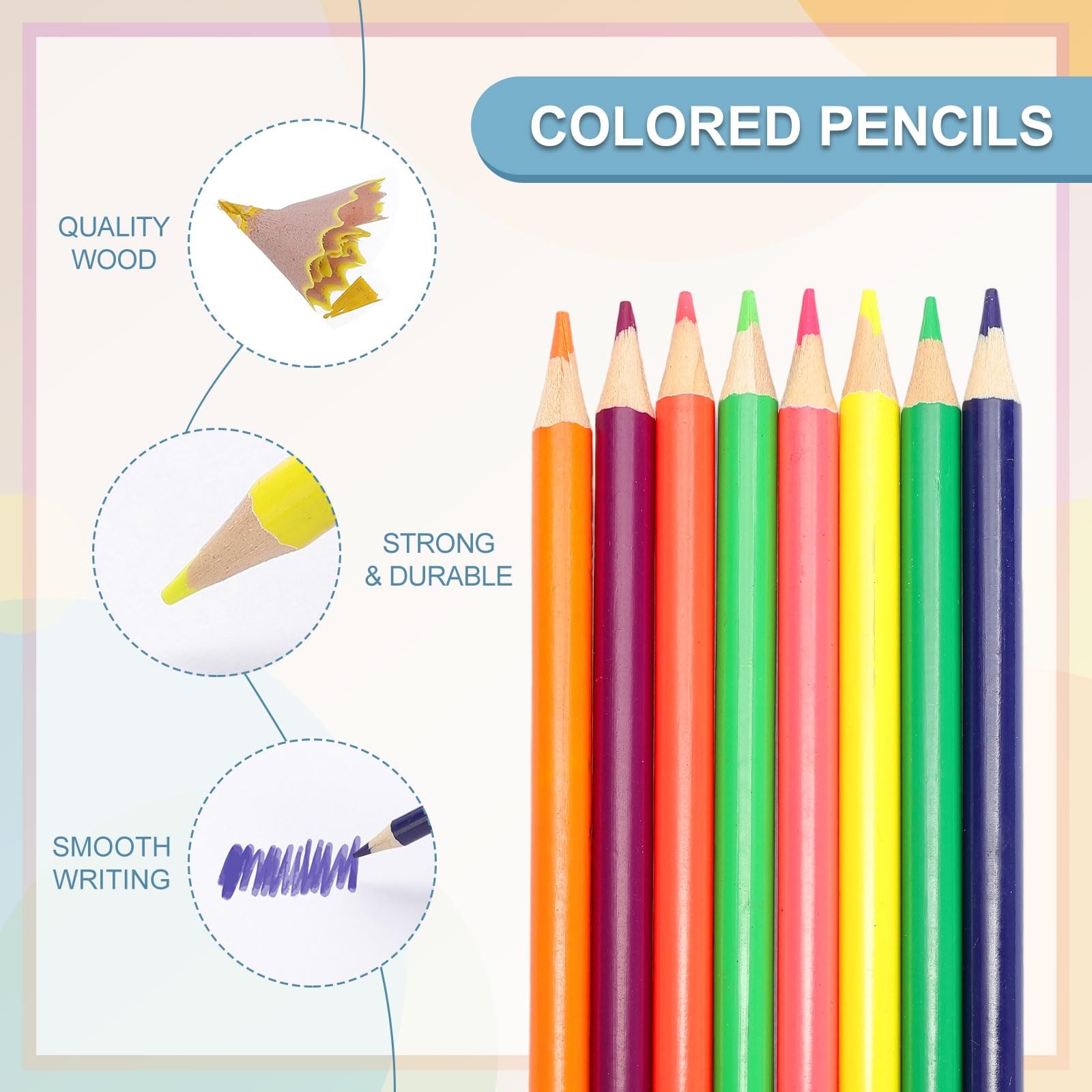 PATIKIL Purple Colored Pencils Set, 6Pcs Oil 1 Count (Pack of 6),