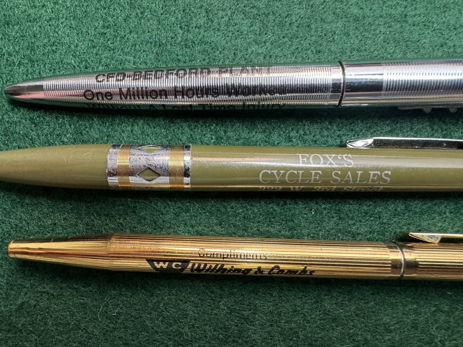Lot Of 8 Ballpoint Pens & 1 Mechanical Pencil, Ritepoint Wearever Mighty Magnet