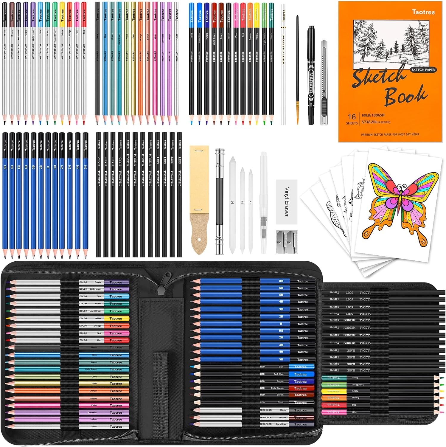 Taotree 81 Pack Art Supplies for Adults Kids 1 Count (Pack of 81), Multicolor