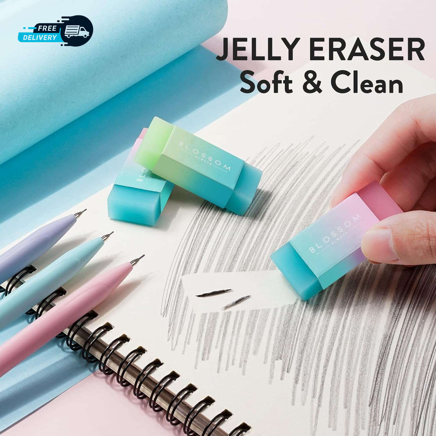 Cute Mechanical Pencil Set 6PCS Pastel Mechanical Pencils 0.5 Mm & 0.7Mm & 0.9Mm