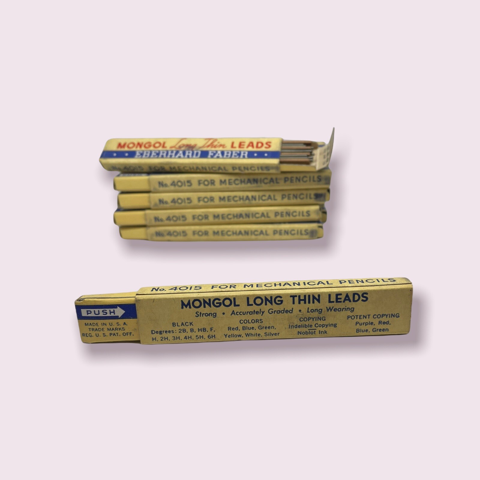 NOS Eberhard Faber Mongol Long Thin Mechanical Pencil Leads COPYING #4015 11 Box