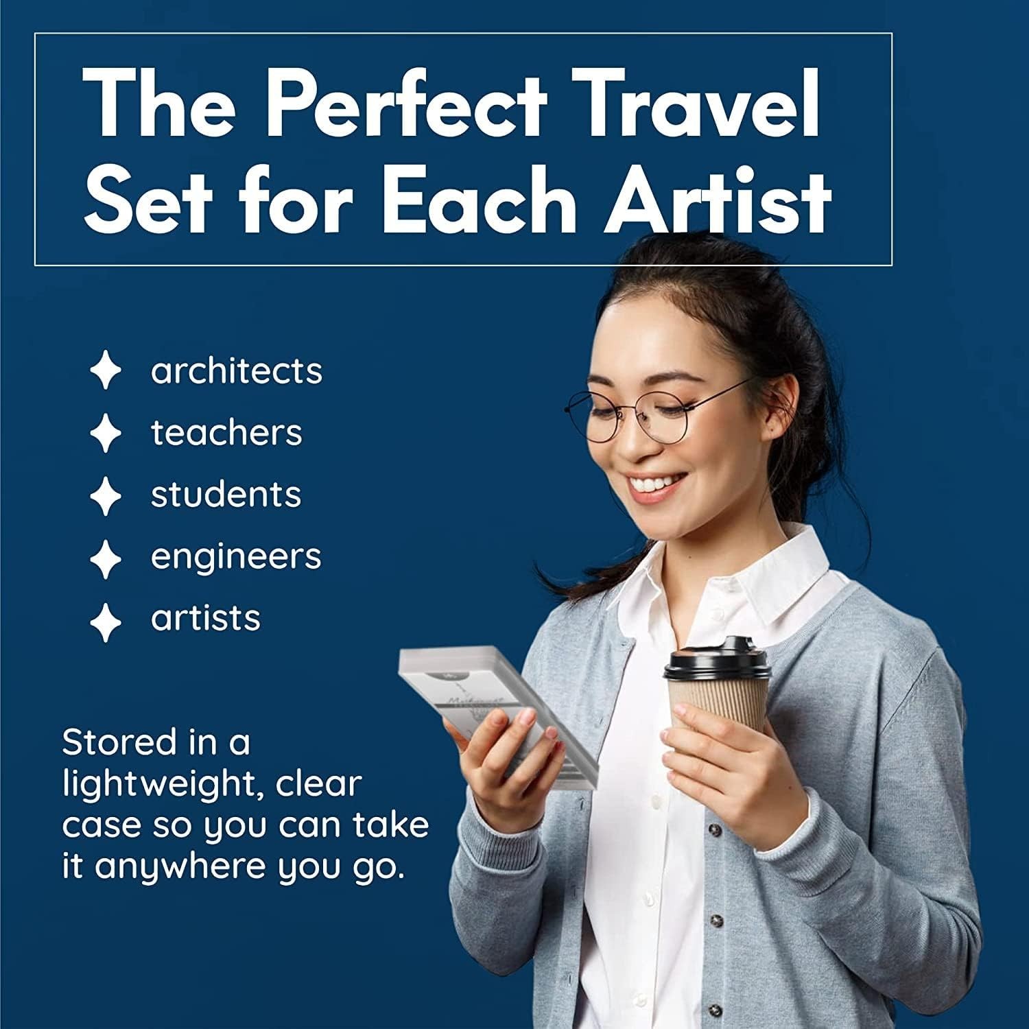 MozArt Ergonomic Mechanical Pencil Set – 4 Sizes, 30 Leads, and Case for Artists