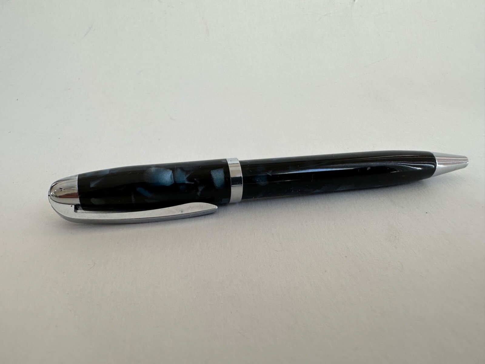 Vintage Art Deco Black & Blue Marble Celluloid Mechanical Pencil, Working