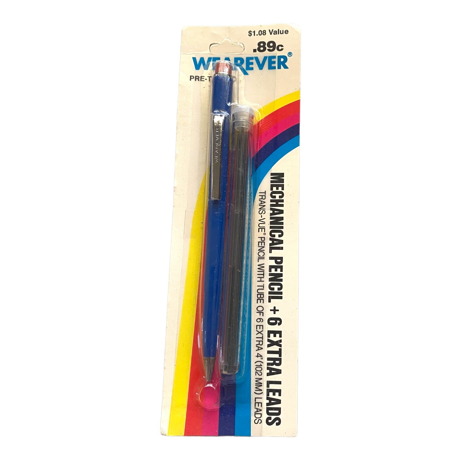 Vtg 1970’s WEAREVER Black Trans-Vue Mechanical Pencil w/6 Extra Leads NIP