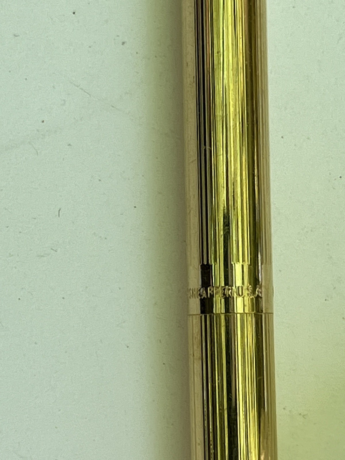 Sheaffer Vintage Slim White Dot Gold Electroplate Desk Pencil. 9mm