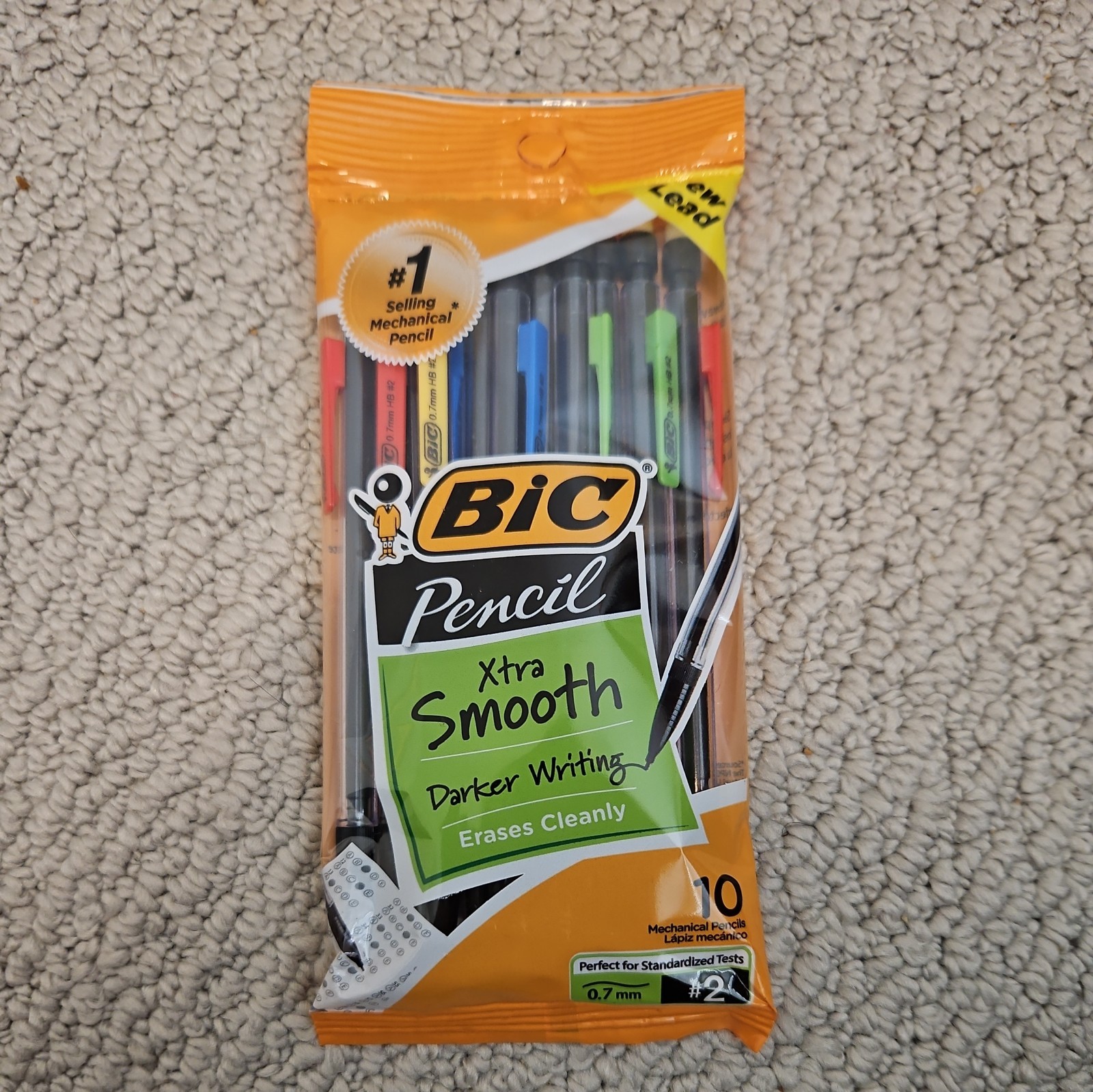 BOX of 12 – 10 PACK BIC XTRA-SMOOTH MECHANICAL PENCILS W/ERASERS (0.7 MM #2)