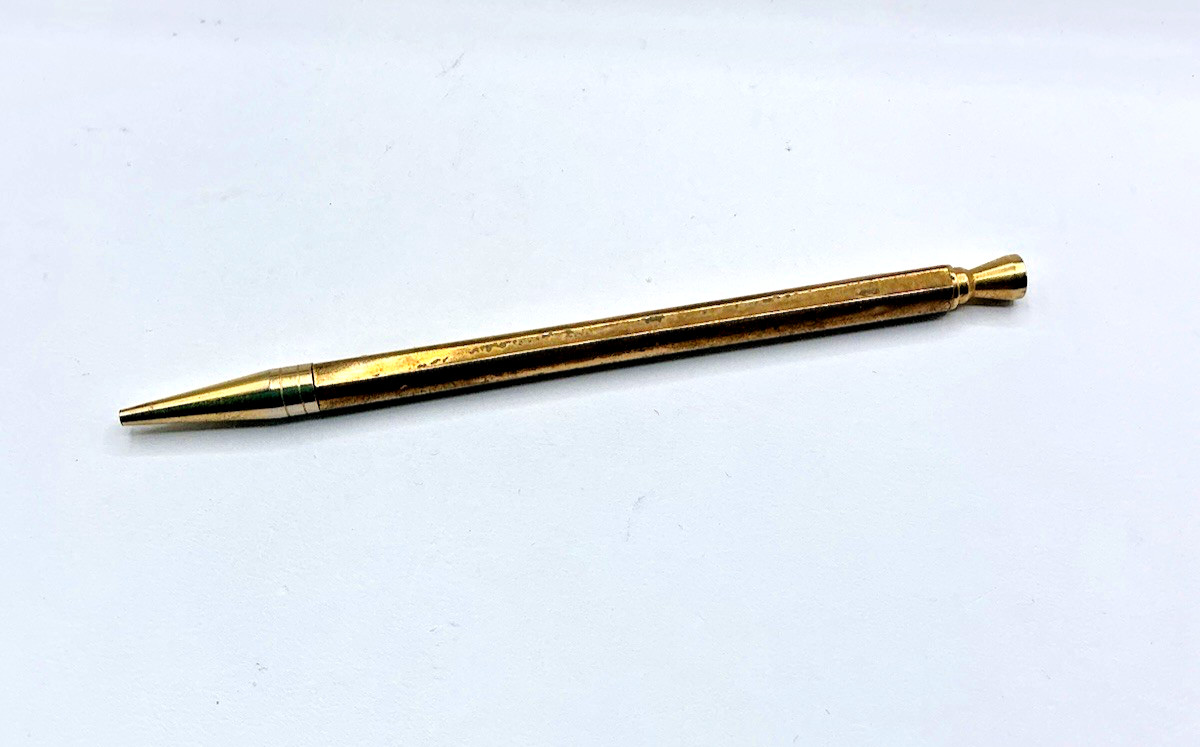 Vintage Gold Tone STIK Magnetic Mechical STICK Made in the USA Pencil Works